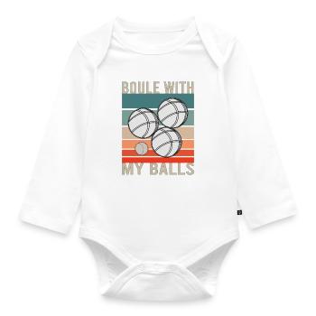 Boule Boccia Ball Sports Petanque Balls Game - Organic Longsleeve Baby Bodysuit - white - Front
