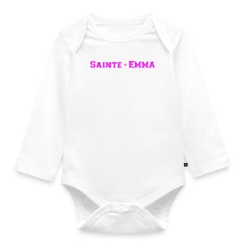 Sainte Emma - Body Bébé bio manches longues - blanc - Devant