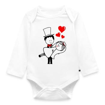 ehepaar married - Baby Bio-Langarm-Body - Weiß - Vorne