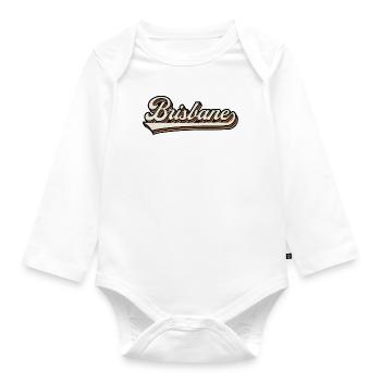 Vintage Brisbane Australia - Organic Longsleeve Baby Bodysuit - white - Front