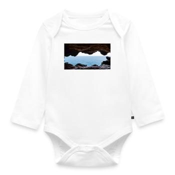A cinematic view of Life - Organic Longsleeve Baby Bodysuit - white - Front