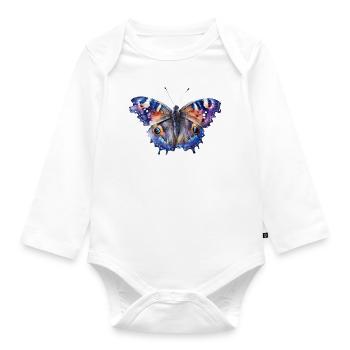 Beautiful butterfly - Organic Longsleeve Baby Bodysuit - white - Front