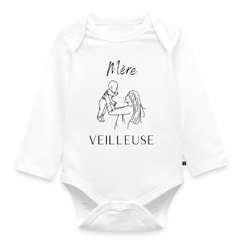 Mère Veilleuse - Body Bébé bio manches longues - blanc - Devant