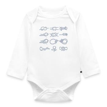Segelknoten - Palstek Schotstek Narrenknoten - Baby Bio-Langarm-Body - Weiß - Vorne
