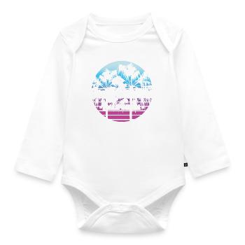 Santa Barbara California Sonnenuntergang Retro - Baby Bio-Langarm-Body - Weiß - Vorne