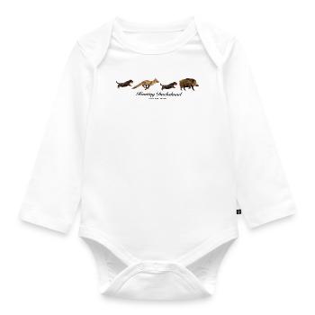 Chasse au teckel - Body Bébé bio manches longues - blanc - Devant