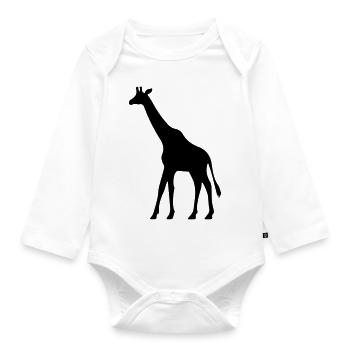 giraffe - Organic Longsleeve Baby Bodysuit - white - Front