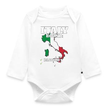 Italy Bound Country Travel Italian Flag Vacation - Organic Longsleeve Baby Bodysuit - white - Front