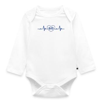 60e anniversaire Coeur 60 - Body Bébé bio manches longues - blanc - Devant