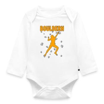 Bouldering Bouldering Climbing Boulderer Bouldering - Organic Longsleeve Baby Bodysuit - white - Front