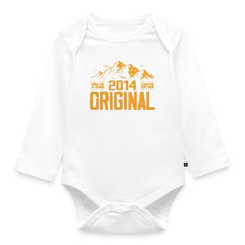 Vintage 2014 Birthday Gift - Retro 2014 - Organic Longsleeve Baby Bodysuit - white - Front