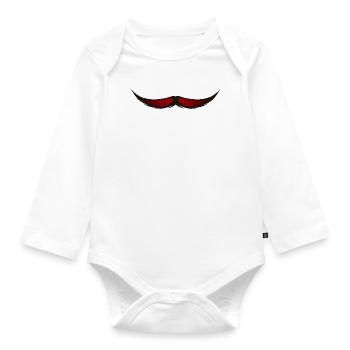 Schnurrbart Schnurrbart Hipster 610 B - Baby Bio-Langarm-Body - Weiß - Vorne