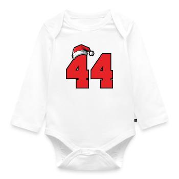 44 Zahl Weihnachten - Baby Bio-Langarm-Body - Weiß - Vorne