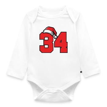 34 Numéro Noël - Body Bébé bio manches longues - blanc - Devant