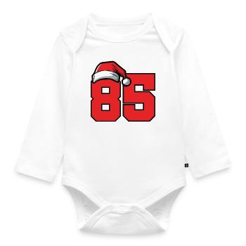 85 Zahl Weihnachten - Baby Bio-Langarm-Body - Weiß - Vorne