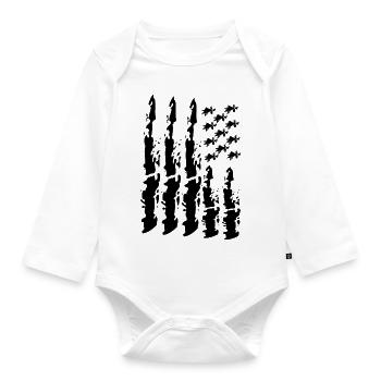 Flag of Brittany - Organic Longsleeve Baby Bodysuit - white - Front