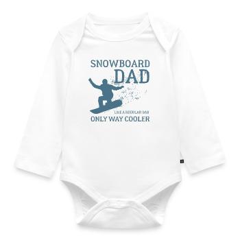 Snowboard Dad, Halfpipe, Wintersport, Skiurlaub - Baby Bio-Langarm-Body - Weiß - Vorne