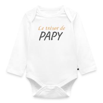 Trésor de Papy - Body Bébé bio manches longues - blanc - Devant