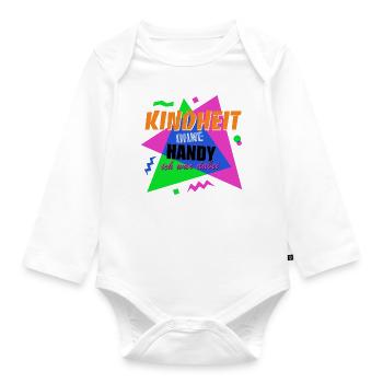 Kindheit ohne Handy - Ich war dabei - Baby Bio-Langarm-Body - Weiß - Vorne