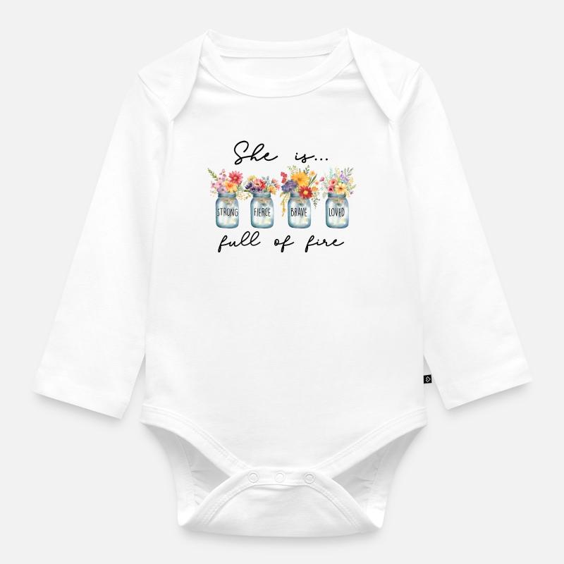 C’est plein de feu - Body Bébé bio manches longues - blanc