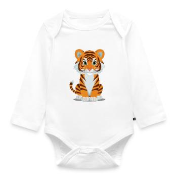Tiger - Baby Bio-Langarm-Body - Weiß - Vorne