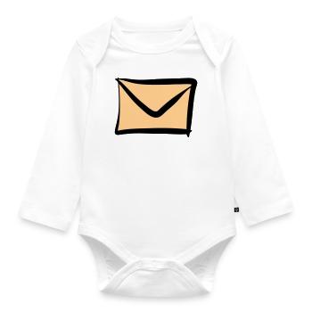 Letter / Envelope icon. Post / E-Mail. - Organic Longsleeve Baby Bodysuit - white - Front