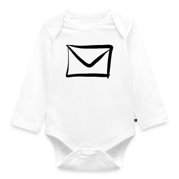 Letter / Envelope icon. Post / E-Mail. - Organic Longsleeve Baby Bodysuit - white - Front