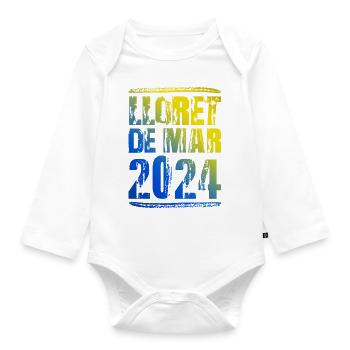Lloret De Mar 2024 Bunt Urlaub - Baby Bio-Langarm-Body - Weiß - Vorne