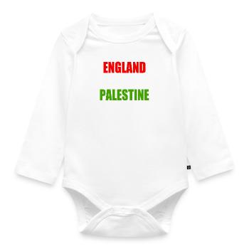 England stands with palestine - Body Bébé bio manches longues - blanc - Devant