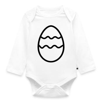Easter Egg - Organic Longsleeve Baby Bodysuit - white - Front