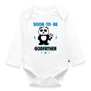 Bald Pate: Ein humorvolles Geschenk für Pate - Baby Bio-Langarm-Body - Weiß - Vorne