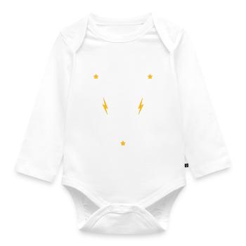 Preuve que mon papa muscu, musculation,papa musclé - Body Bébé bio manches longues - blanc - Devant
