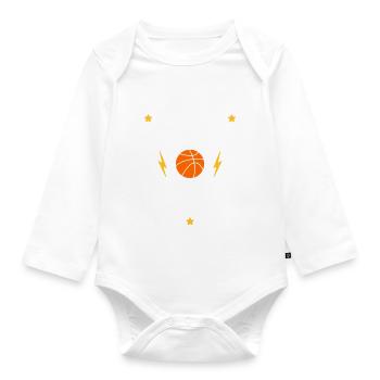 Preuve que mon papa basket, basketteur, basket - Body Bébé bio manches longues - blanc - Devant