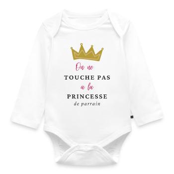 Pate Prinzessin - Baby Bio-Langarm-Body - Weiß - Vorne