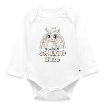 Écolier 2025 Alpaga School Inscription Élève de l’école - Body Bébé bio manches longues - blanc - Devant