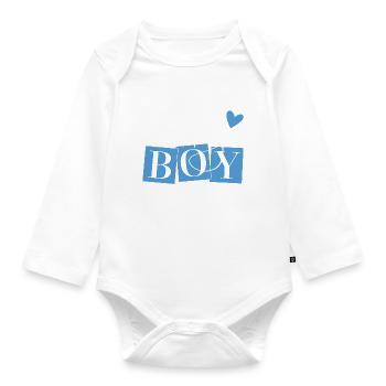 Baby Boy Shirt Design - Baby Bio-Langarm-Body - Weiß - Vorne
