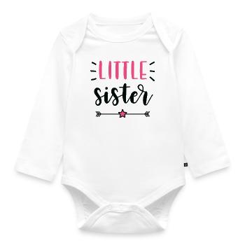 Little Sister – Cute and Full of Love - Organic Longsleeve Baby Bodysuit - white - Front