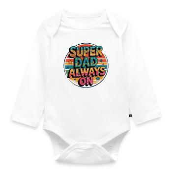 Super Dad Mode Super Papa Modus immer an - Baby Bio-Langarm-Body - Weiß - Vorne