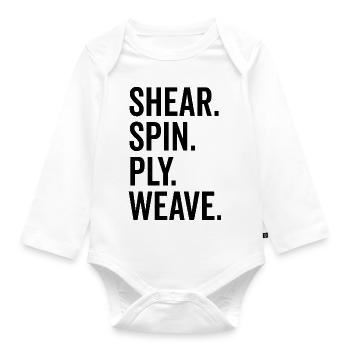 Shear Spin Ply Weave - Organic Longsleeve Baby Bodysuit - white - Front