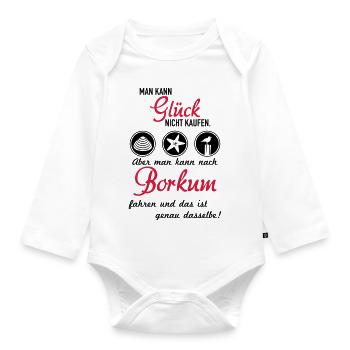 Glück Borkum - Baby Bio-Langarm-Body - Weiß - Vorne