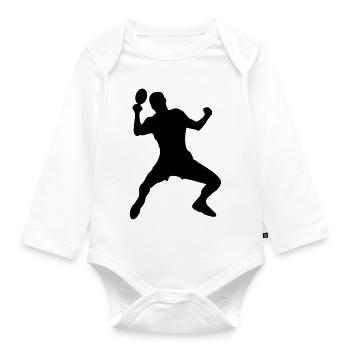 Table tennis male de - Baby Bio-Langarm-Body - Weiß - Vorne