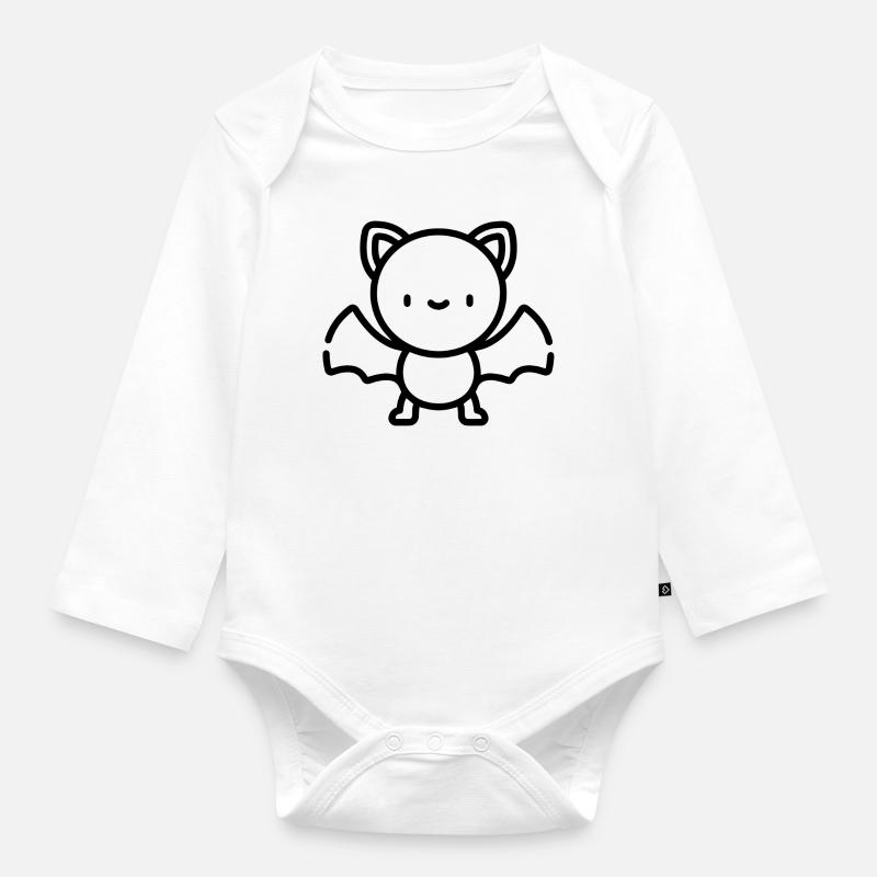 Fledermaus Baby süß Geschenk Idee - Baby Bio-Langarm-Body - Weiß