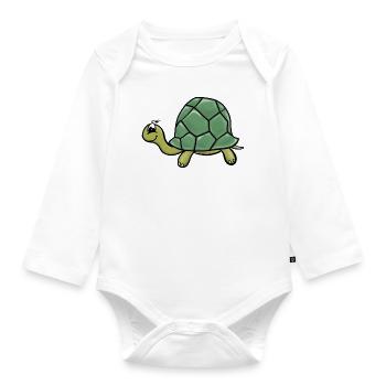 Schildkroete - Baby Bio-Langarm-Body - Weiß - Vorne