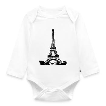 Eiffel tower - Organic Longsleeve Baby Bodysuit - white - Front