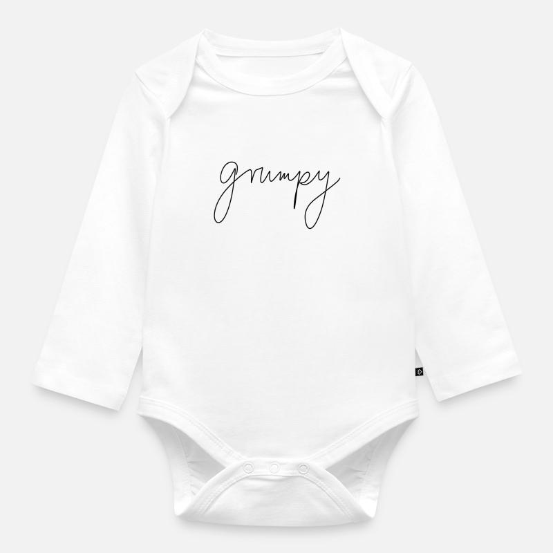 Grumpy Grumpy Whimsy Gift - Organic Longsleeve Baby Bodysuit - white