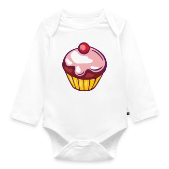 Petit gâteau rose - Body Bébé bio manches longues - blanc - Devant