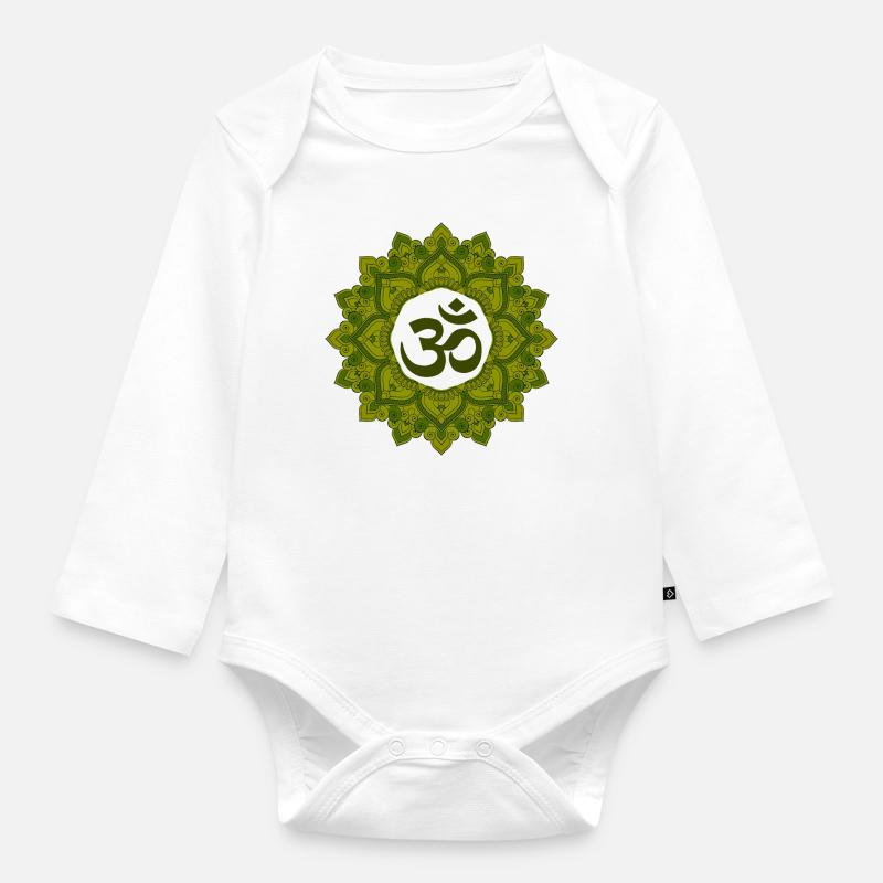Mandala - Body Bébé bio manches longues - blanc
