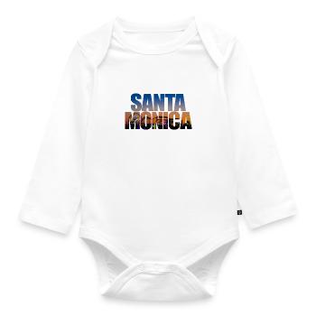 Santa Monica Pier - Los Angeles California USA - Organic Longsleeve Baby Bodysuit - white - Front