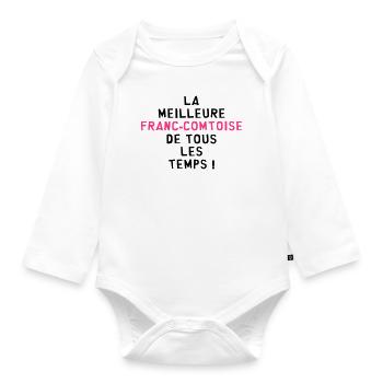 Franche-comté / Franc-Comtois / Franc-Comtoise - Body Bébé bio manches longues - blanc - Devant
