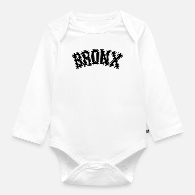 BRONX, NYC - Body Bébé bio manches longues - blanc